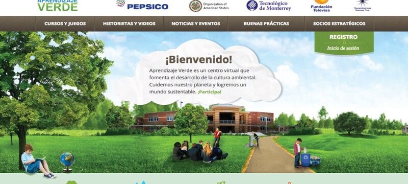 pagina inicio plataforma educativa aprendizaje verde